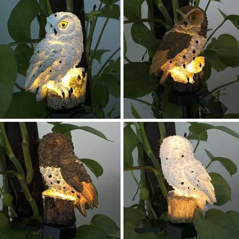 Outdoor Solar Lights Solar Powered LED Owl Garden Lights Owl Animal Lawn Lamps Waterproof Solar Lamp for Christmas Decoration W250607