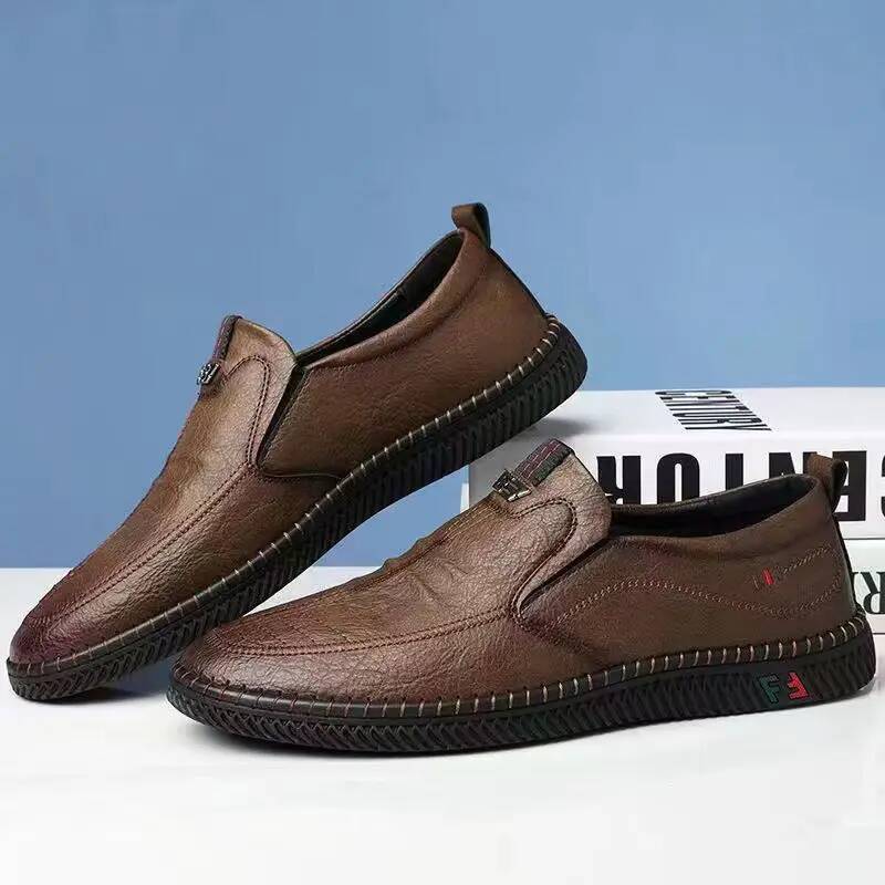 Ddmyoutdoor Business Summer Slip On Loafers Breathable Men Casual Leather Soft Black Flats Driving Shoes Moccasins Outdoor Shoes