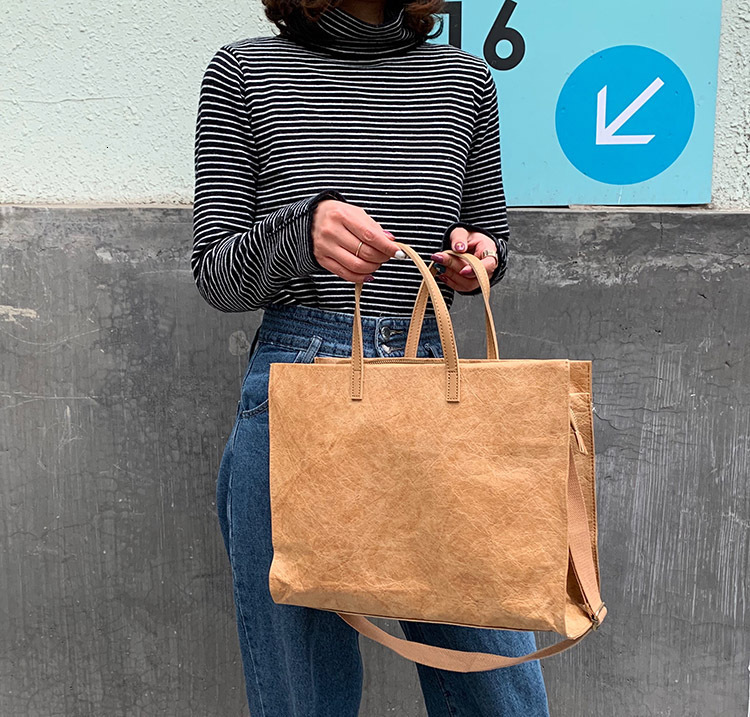 designer 2025 Korean New Style Unisex Simple Crossbody Bag Ins Large Capacity Retro Kraft Paper Bag Handbag Shoulder Bag