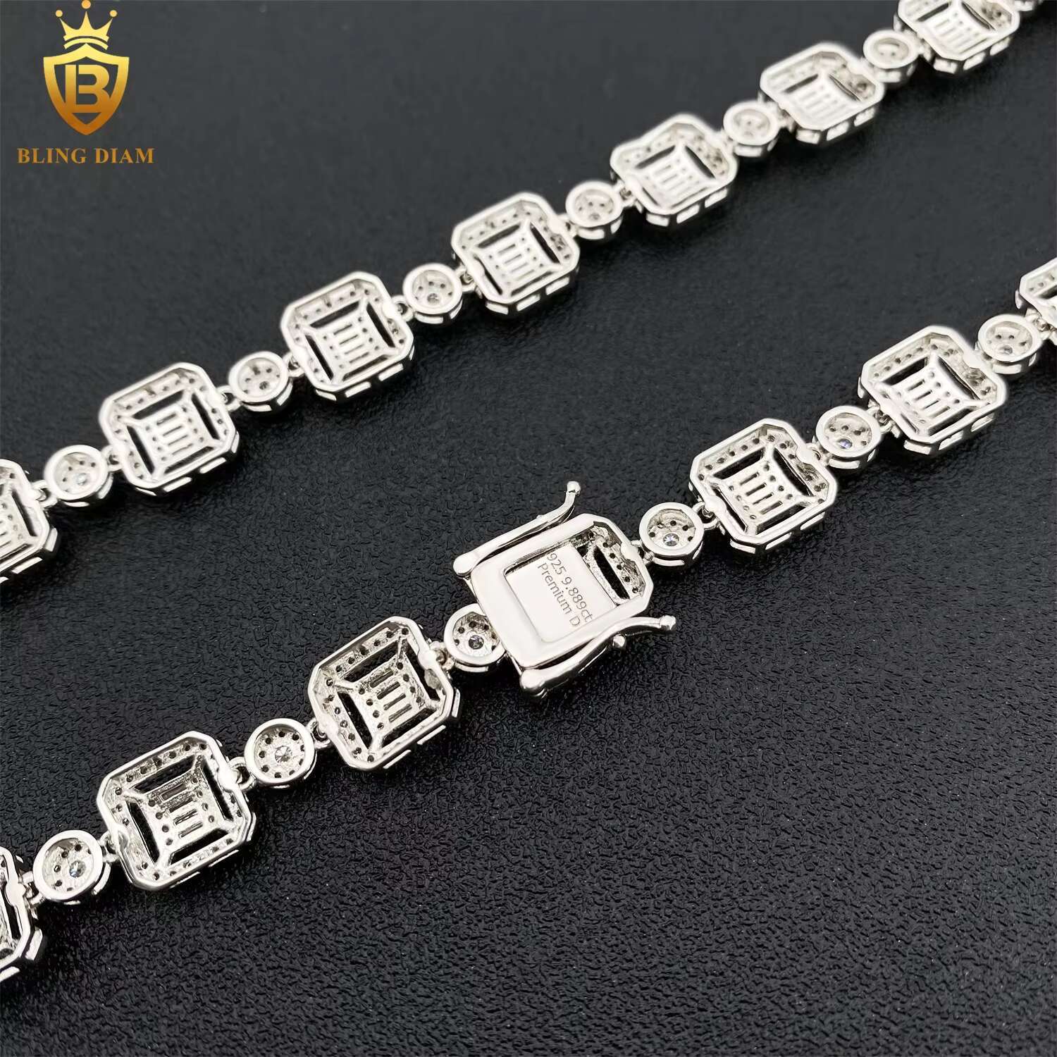 2025 Fine Jewelry 925 Silver Brilliant Cut D Color Moissanite Tennis Bracelet Chain Moissanite Bracelets Bangles