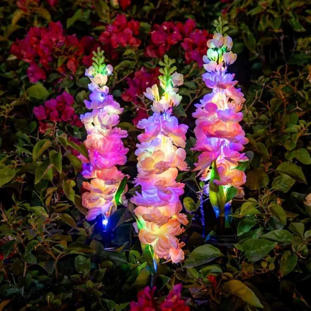 1PC 1Head Solar Powered Swallow Grass Plug-in Lamp available in Pink Blue White and Purple Used for Garden Outdoor Decoration W250607