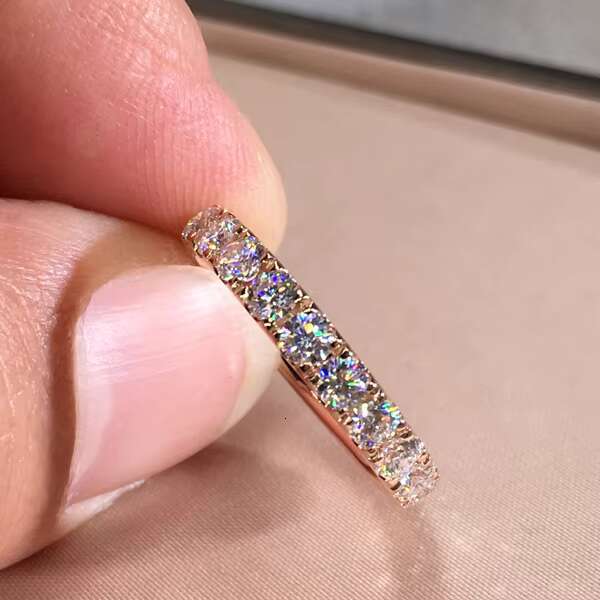 Diamond Rings 14k Gold Wedding Ring Engagement Rose Gold Moissanite Wedding Band