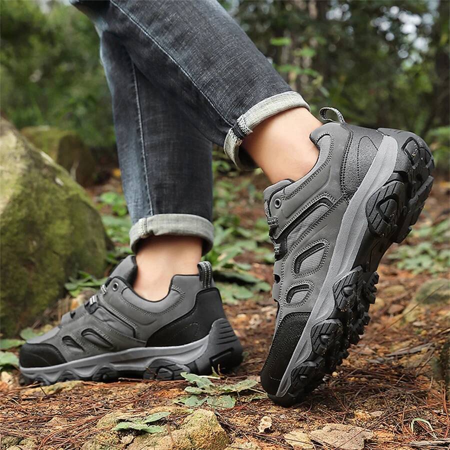 Ddmyoutdoor New Men Outdoor Mountaineering Comfortable Thick Soled PU Sneakers Hiking Wear Resistant Casual Travel Shoes Zapatillas Outdoor Shoes