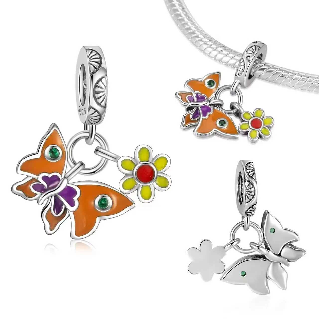 New 925 Sterling Silver plated Spring Butterfly Hummingbird Beads Charms Fit Original Bracelet Women DIY Jewelry Accessories XJ250607