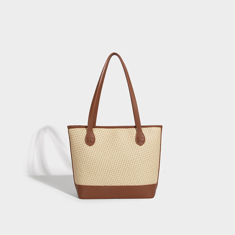 Free Shipping Large Capacity Women's Luxury Tote Bag 2025 New Designer Bags Fashion Shoulder Underarm Bag Casual Retro Niche Woven Bag Handbag