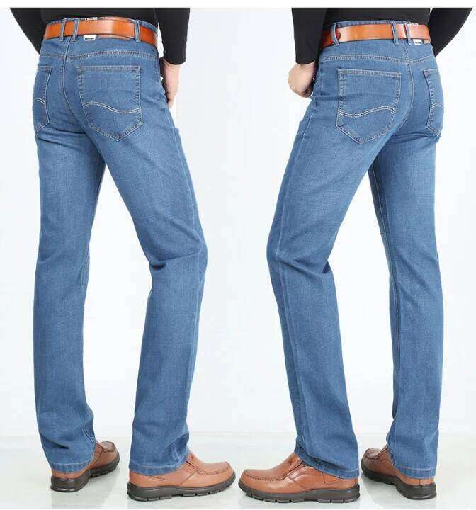 Summer Thin Stretch Jeans Men,Extra Long 120 cm Denim Trousers Lengthen ,Fit For Tall 180cm-210cm Men