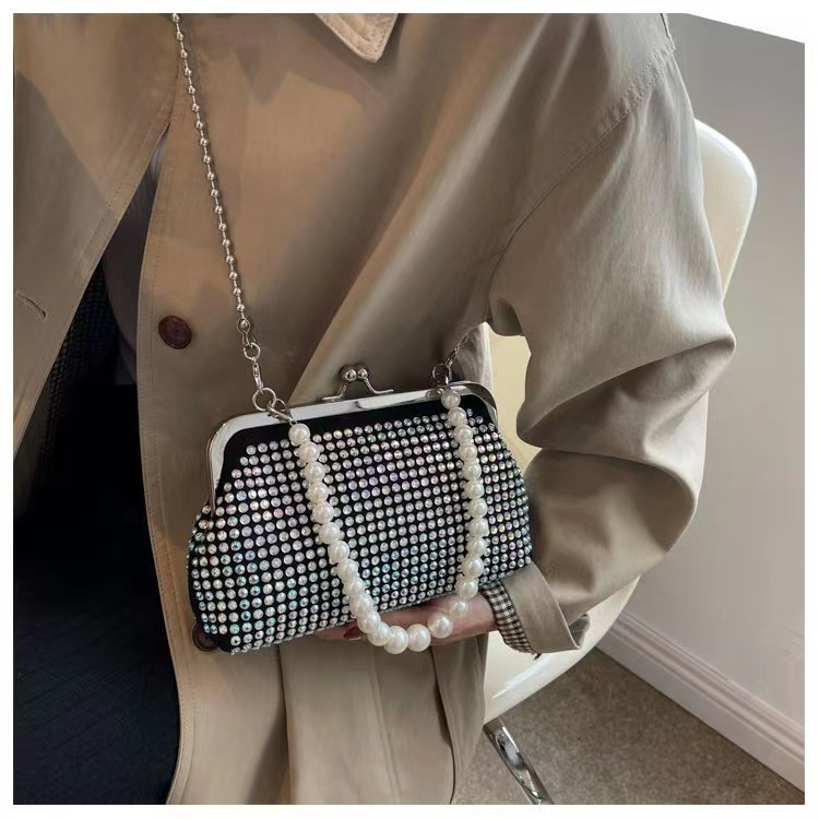 Top High Quality New Style Rhinestone Bag Handbag for Women Fashion Texture Crossbody Handbag Underarm Bag Shiny Full Diamond Bag New Free Delivery De