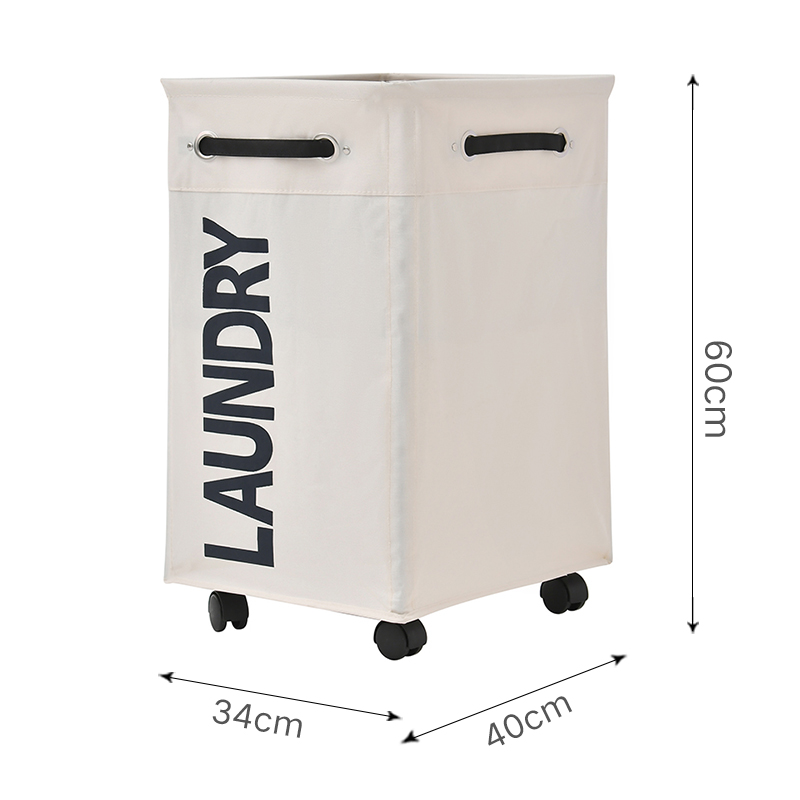Large capacity foldable dirty clothes basket with wheels