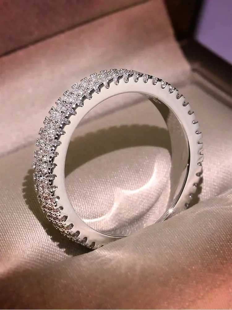 925 Sterling Silver Full Zircon Shining Classic Ring For Women Engagement Wedding Anniversary Fashion High Quality Fine Jewelry XJ250606