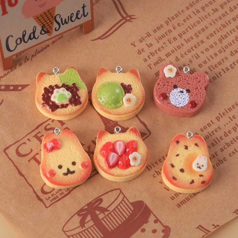 10Pcs Cute Rabbit Bear Bread She Resin Charms Animal She Toast Cookies Pendants for Earrings Keychains DIY Jewelry Making XJ250607