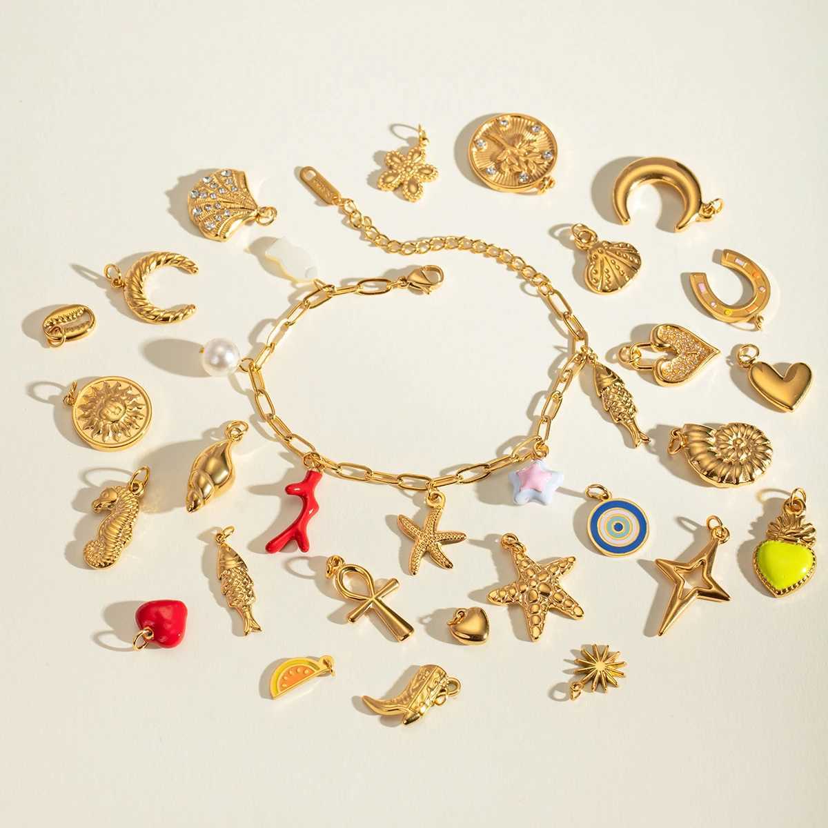 3PCS/Sets Sea Star Shell Charms For Jewelry Making Earring Necklace Pendant DIY Handmade Accessories Waterproof Anti Allergic XJ250607