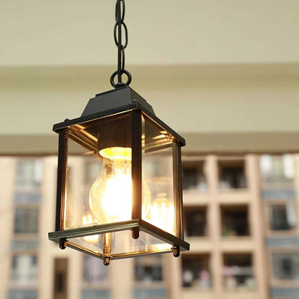 Outdoor chandelier waterproof Chinese retro garden light entrance balcony corridor aisle garden pavilion ceiling light W250607