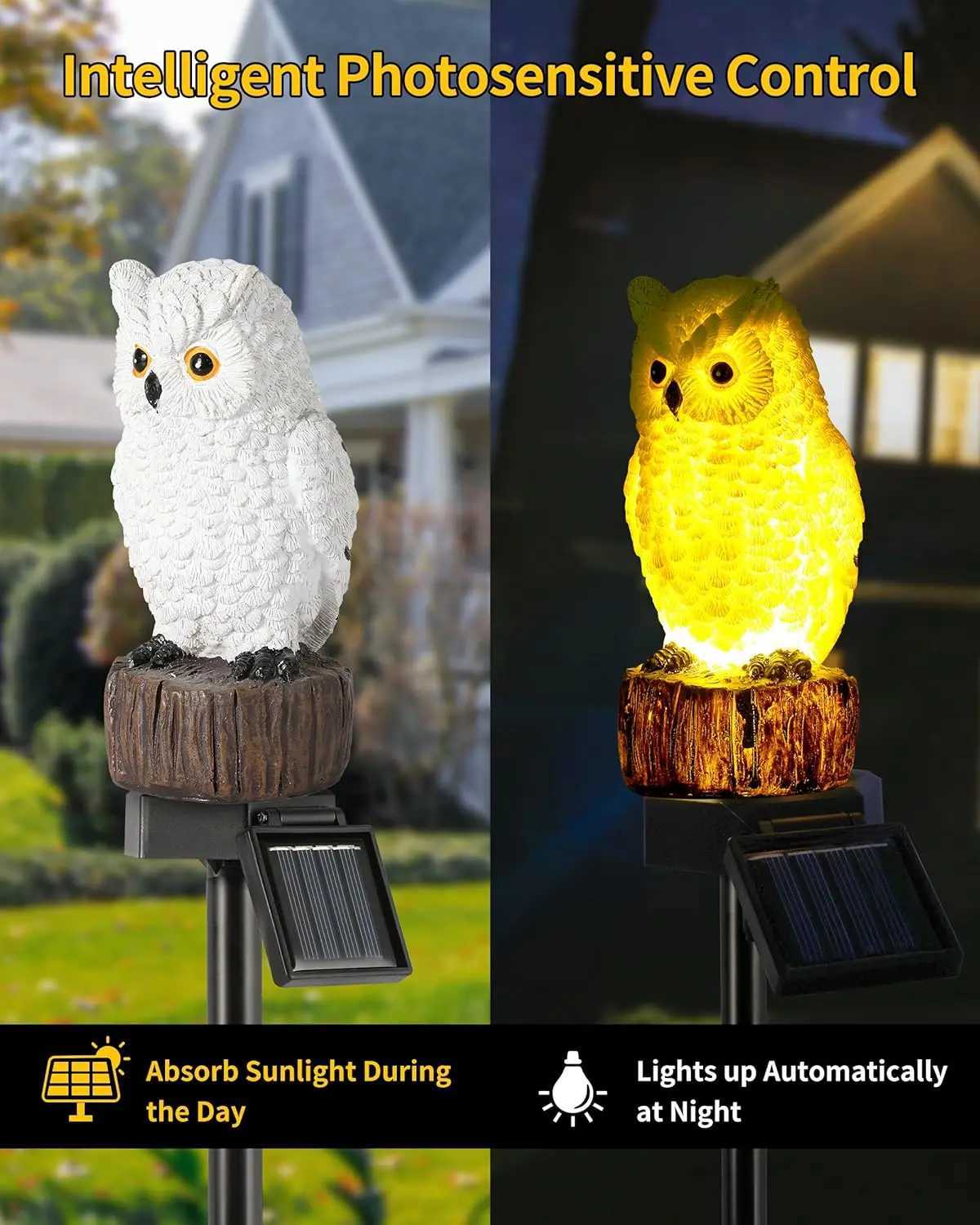 Solar Decorative Garden Light Waterproof Cute Animal Outdoor Figurine Lights Ornament Statue Decor for Pathway Patio LawnXJ250606