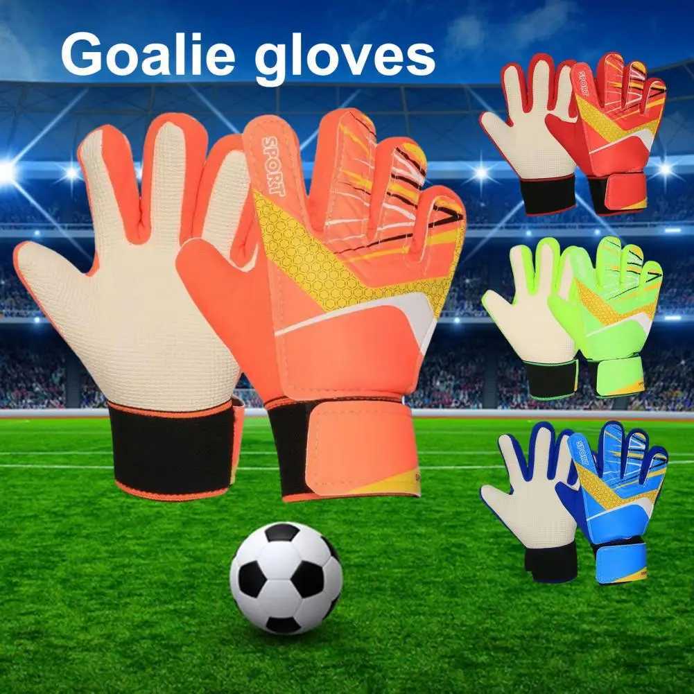 1 Pair Goalkeeper Gloves Breathable Impact Resistant Non-slip Texture Football Training Gloves Goalie Gloves For Kids Soccer Gloves XJ250606