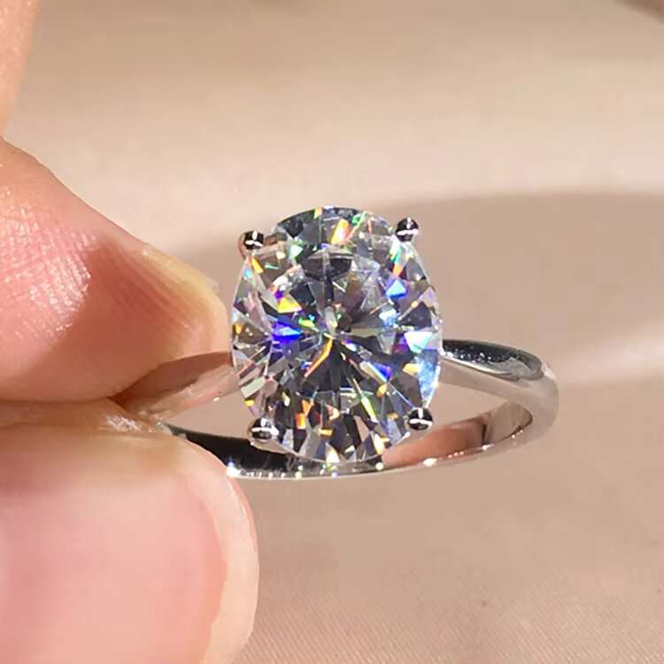 Custom 9K Yellow Gold Jewelry 1 Ct 2 Ct 3 Ct Fancy Moissanite Diamond Ring Solitaire Engagement Rings