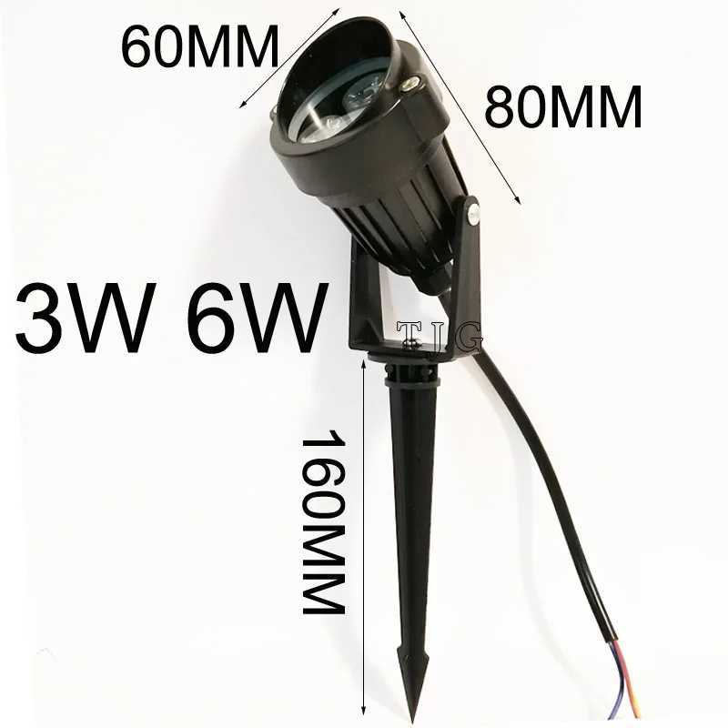 High Power Lawn Lamp Waterproof 3W 6W LED Lawn Garden Flood Light Outdoor Lighting Yard Patio Path Spotlight Lamp AC220V DC12V W250607