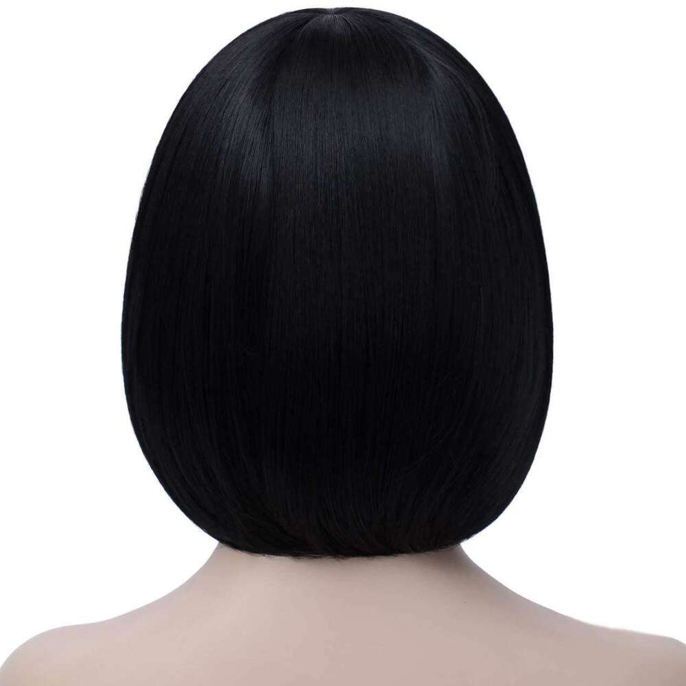 Shoulder-Length Bangs Bob Short Straight Hair Synthetic Wig Cap