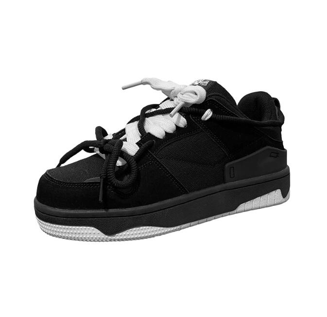 Black men's Designer shoes trendy casual spring student thick soled trendy brand board shoes men's popular casual sports shoes men's tr
