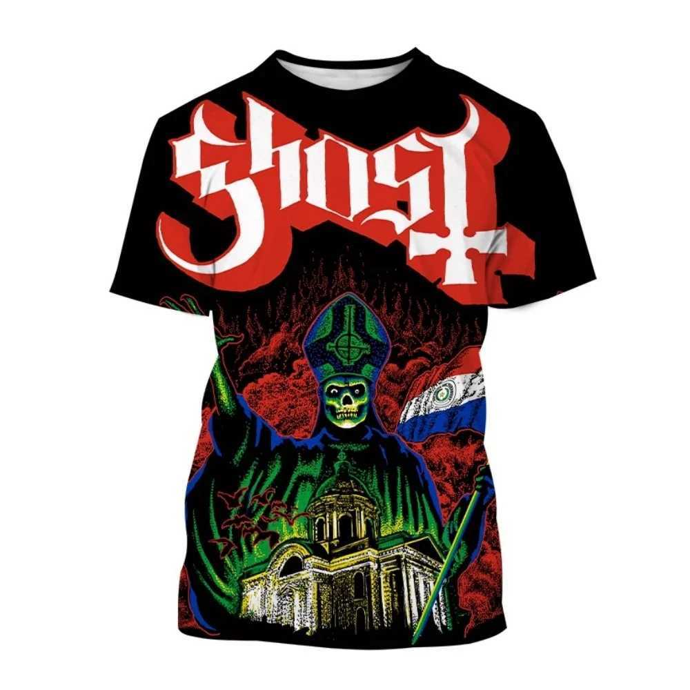 Motorcycle Hot Sale Ghost Band 3D Print T-shirt Personality Men Women Kids Casual Fashion Hip-hop Rock Cool Short Sleeve T Shirt W250607