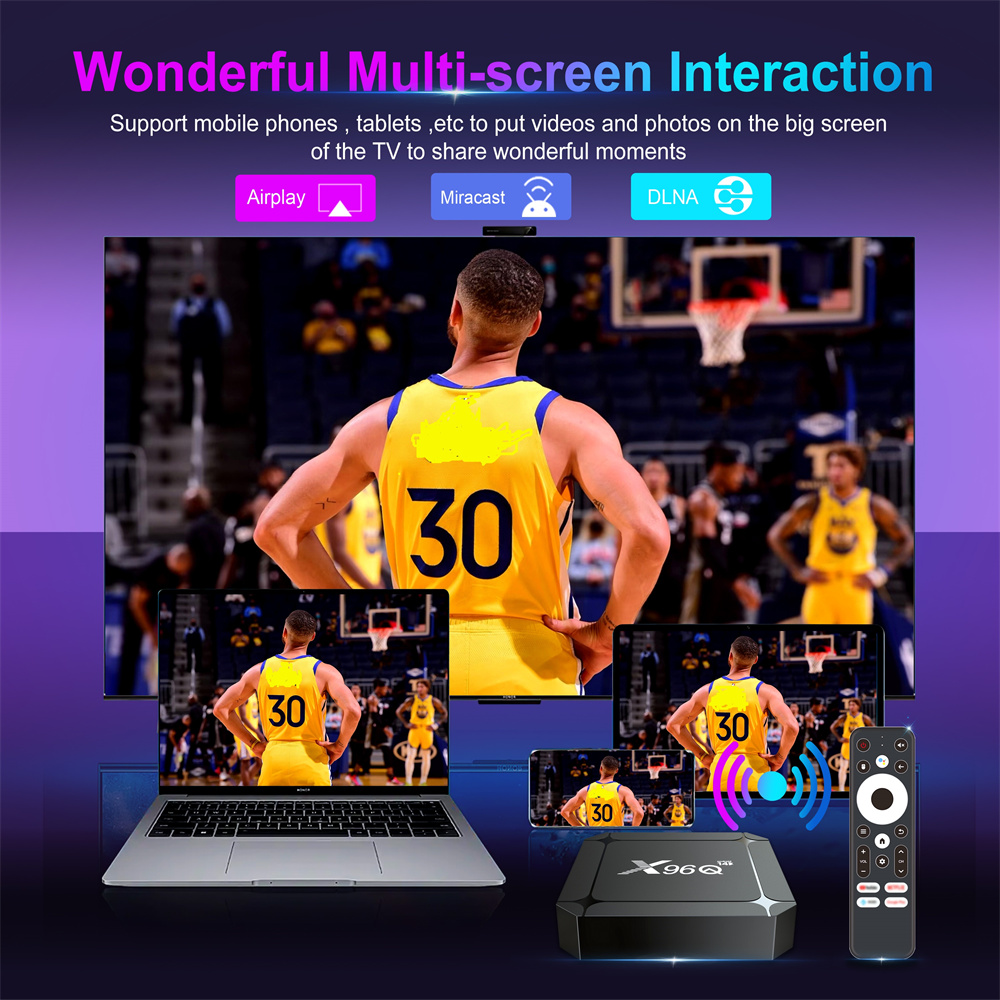X96Q Rockchip RK3518 Android 14 TV BOX 4K USB3.0 4K WIFI6 2G+16G Smart Media Player 100M LAN