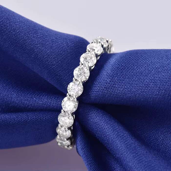 18K Gold Bubble Rings for Women Moissanite Solitaire Ring Matching Diamonds Band Engagement Wedding Ring New