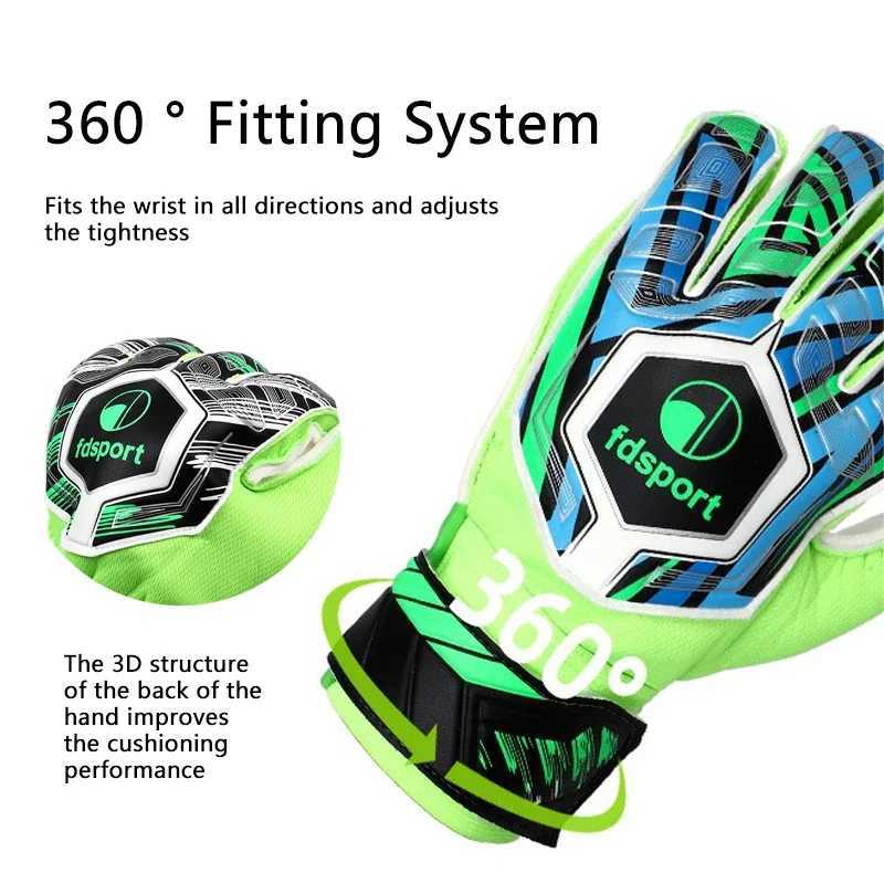 Childs Professional Goalkeeper Gloves Kids Football Latex Thickened Protection Goalkeeper Gloves Soccer Goalie Non-slip Gloves XJ250606