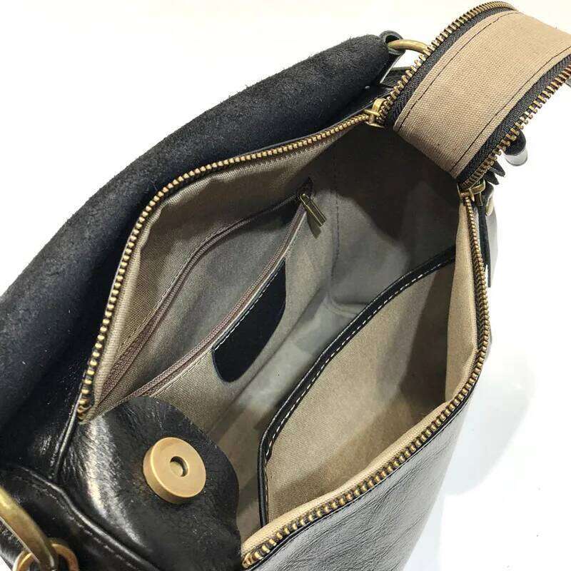 Women's Retro Natural Cowhide Tote Handbag 2024 New Genuine Leather Shoulder Female Crossbody Trend Messenger Bag 2025/06/07