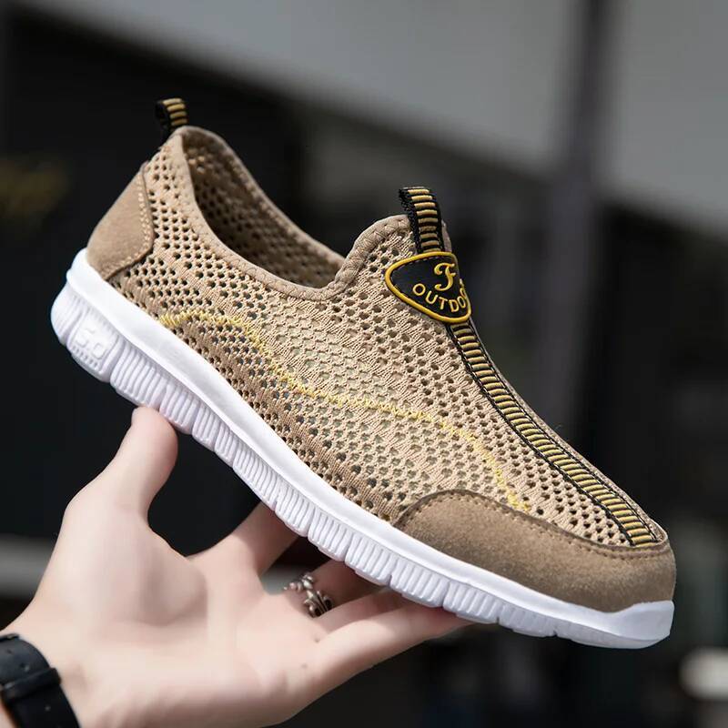 Ddmyoutdoor Summer Men Sneakers Hollowed Out Classic Casual Breathable Mesh Jogging Without Straps Lightweight Walking Shoes Tenis Masculino Outdoor S