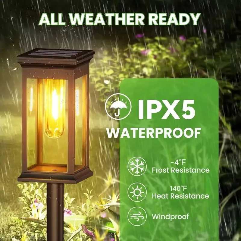 1/2/4 Piece Solar Path Light Outdoor IP65 Waterproof Solar Garden Light Lawn Sidewalk Lane Landscape Lighting Terrace Decoration W250607
