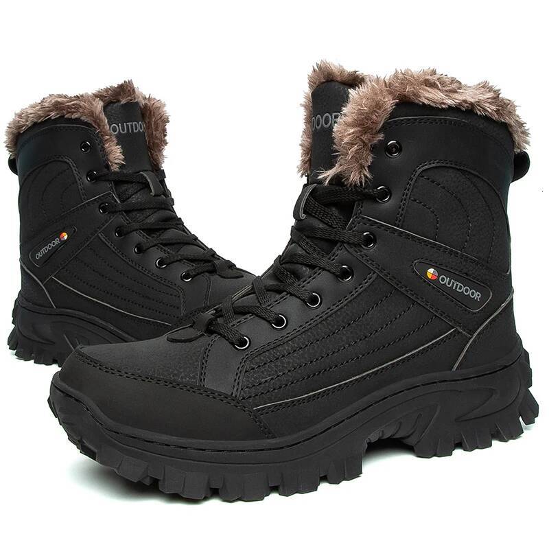 Ddmyoutdoor Men Winter Snow Platform Comfortable Ankle Plush Waterproof Anti Slip Warm Desert Boots Hiking Shoes Plus Size Outdoor Shoes