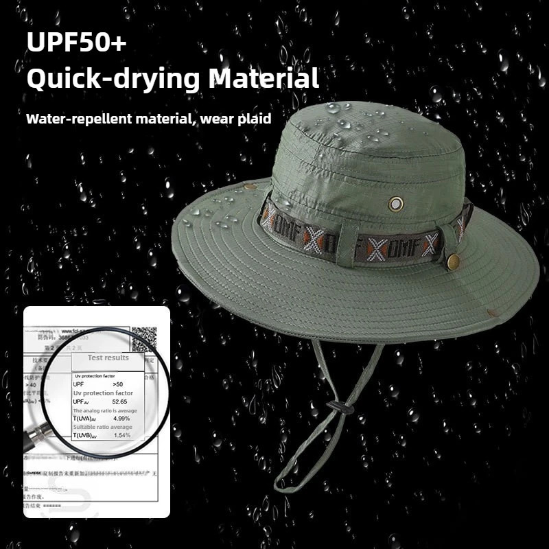 Summer Bucket Hat Outdoor UV Protection Wide Brim Panama Safari Hat Mesh Fisherman Beach Cap for Hiking Cycling Fishing Hat 250605