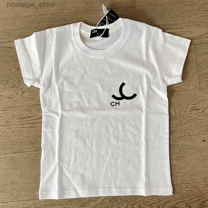 Kids Summer Casual Shirt Children Baby Letter Cotton Short Sleeve T Shirt with Tag Label y250607L4Z8