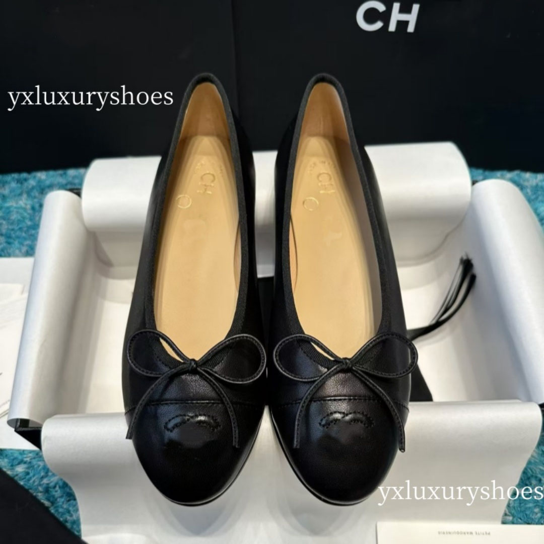 2024 Paris Designer women's new ballet flats Fashion casual women's multi-color flat boat shoes Women luxury leather shoes sizes 35-41