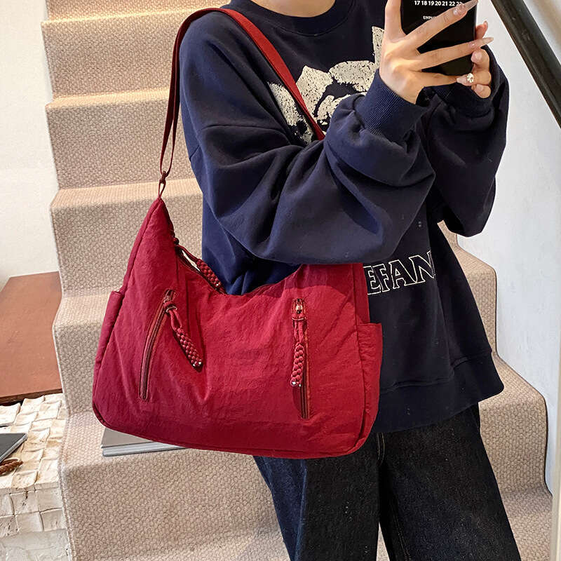 Women's New Crossbody Simple Solid Color Versatile Casual Shoulder Korean Fashion Large Capacity Tote Bag