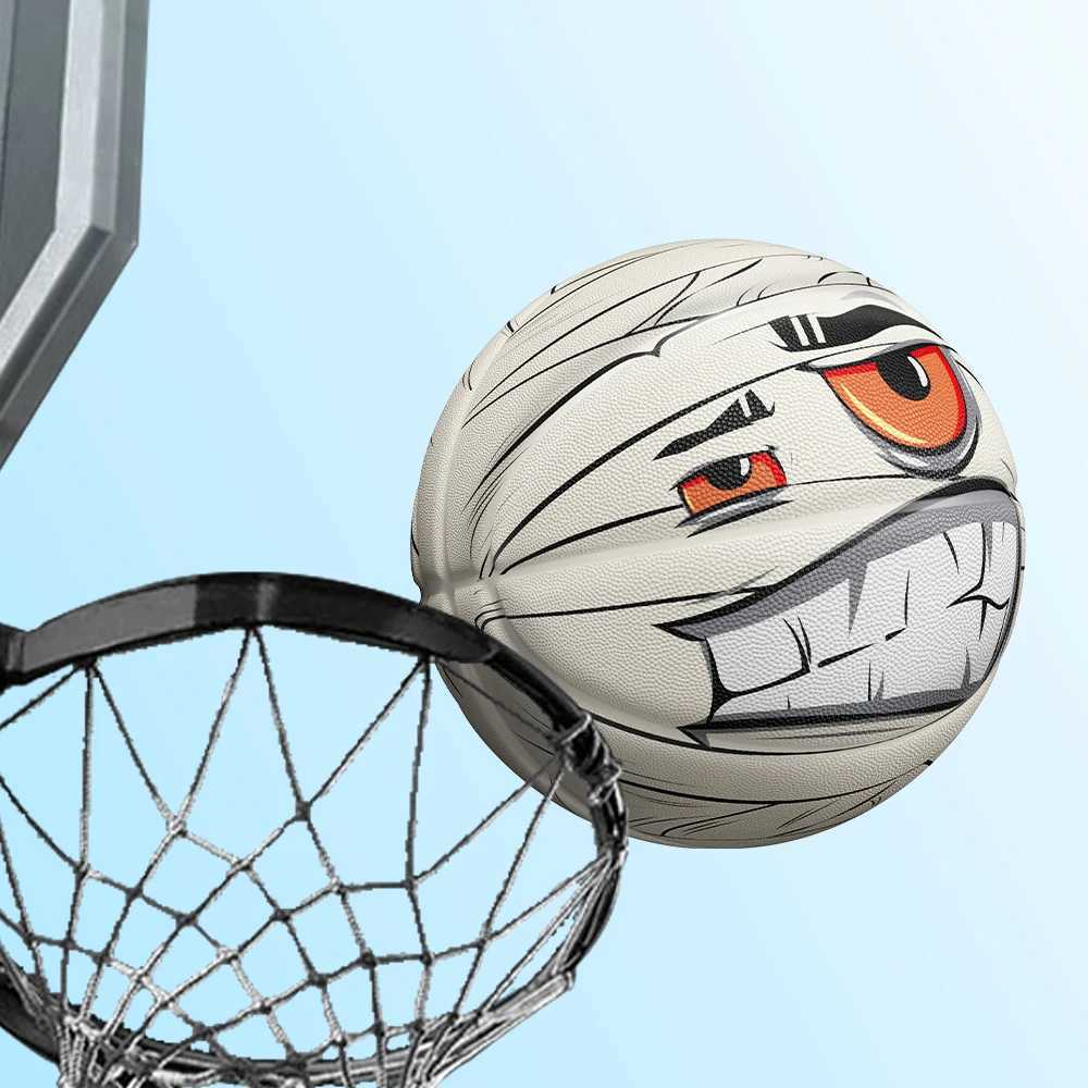 Durable Rubber Basketball Size 7 Indoor Outdoor Funny Basketball with Eyes Tooth 3 Layers Ball XJ250606