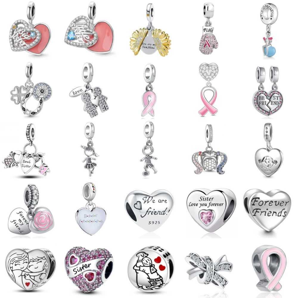 New925SterlingSilverBest Friend Sunflower CharmOfLey925ChainBeadFitOriginalBracelet AccoriesDIYWomenJewelryXJ250607
