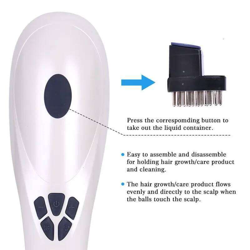 6 IN 1 RF Vibration Massage Anti Loss Care Electric Hair Growth Laser Comb With Cation Anion