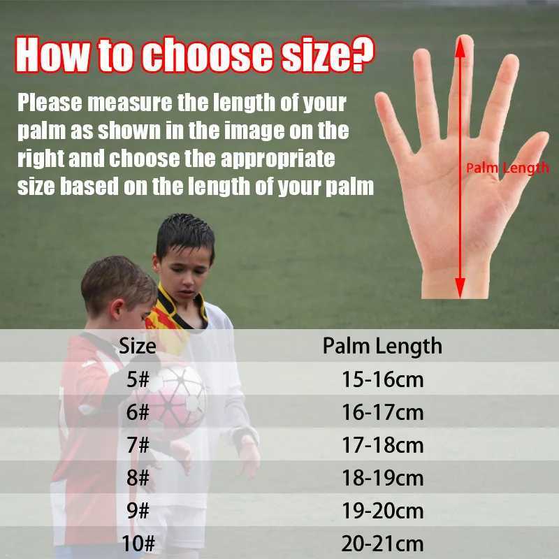 Childs Soccer Goalkeeper Gloves Teens Latex Thickened Protection Goalkeeper Gloves Football Goalie Non-slip Gloves for Training XJ250606