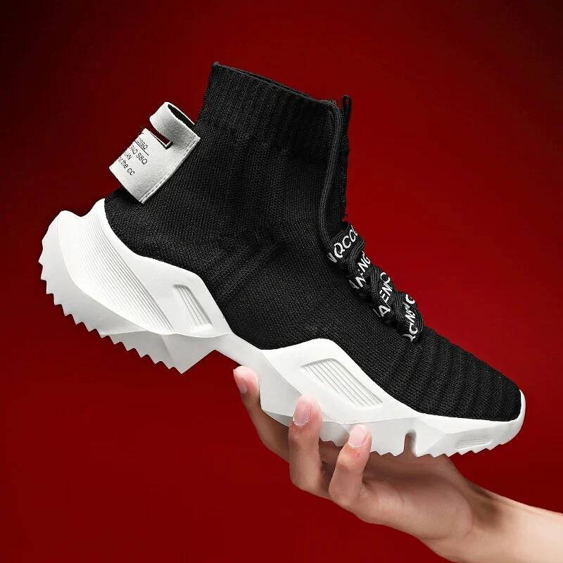 Ddmyoutdoor MAEDEF Men High Top Soft Comfortable Casual Shoes Breathable Anti Slip Mens Sneakers Lace Up Outdoor Walking Shoe Outdoor Shoes