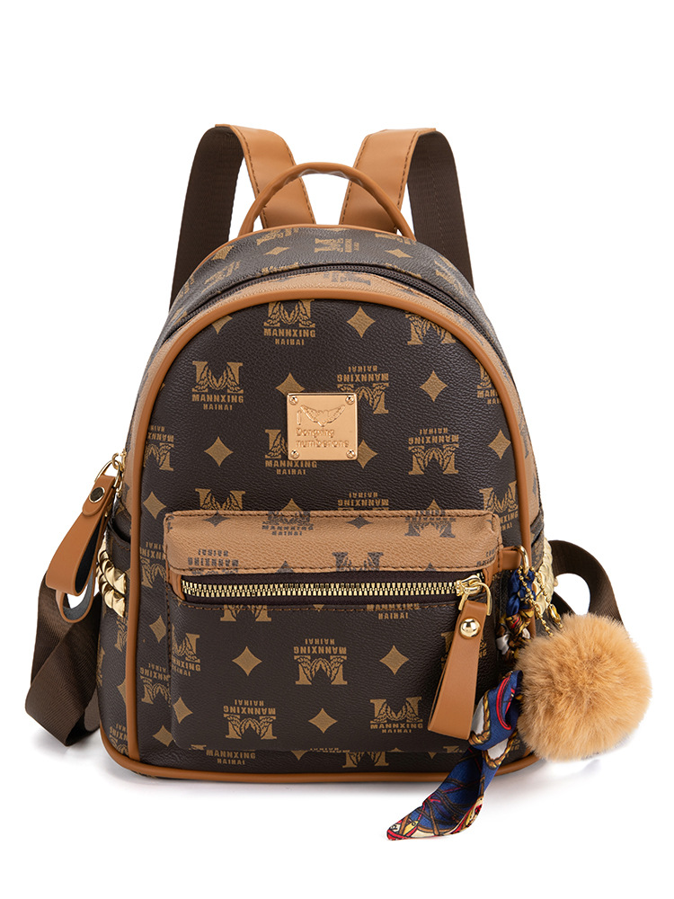 Designer bag free shipping 2025 new fashion light luxury high-end texture printed travel fashion backpack for womens