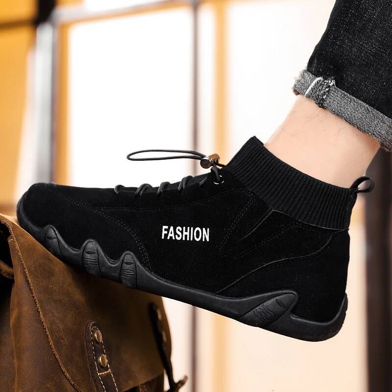 Ddmyoutdoor New Autumn Ankle Boots Casual High Top Socks Shoes Comfortable Flat Bottom Loafers Male Sneakers Shose For Men Outdoor Shoes
