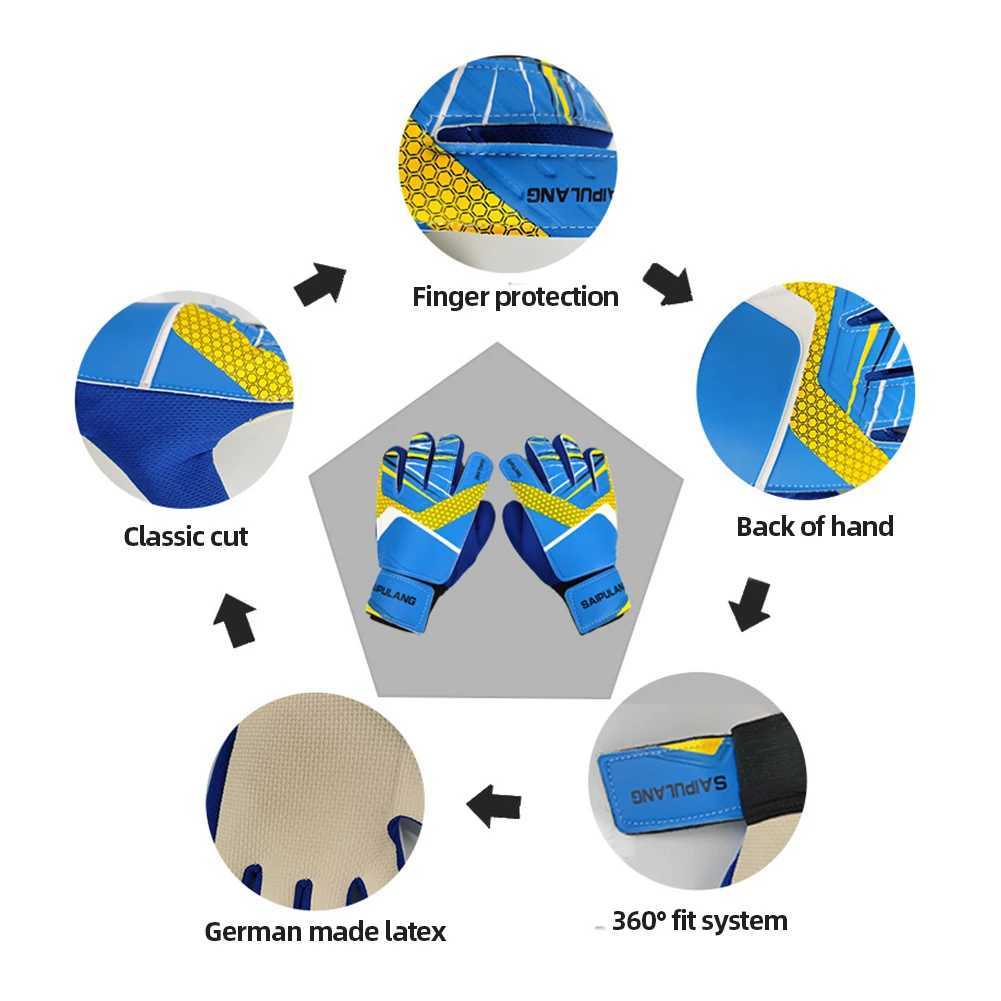 Children Goalkeeper Hand Protection Gloves Anti-Collision PU Football Training Gloves Antiskid Wear-resistant Sports Accessories XJ250606