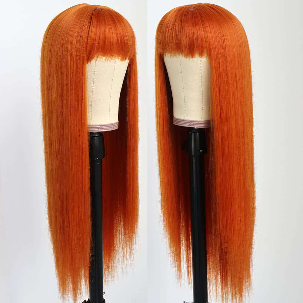 Women's Cosplay Colorful Bangs Long Straight Synthetic Hair Wig Cap