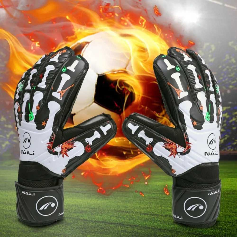 Anti Slip Goalkeeper Gloves Latex Thickened Kids Football Goalie Gloves Adjustable Protective Fingers Game Goalkeeper Gloves XJ250606