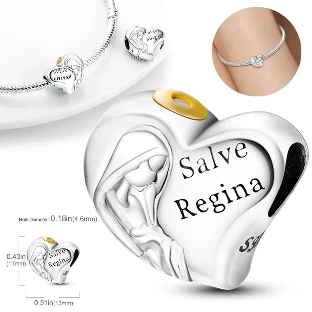 Real Silver 925 Our La Charm Bead The Virgin Mary Dangle Fit 925 Original Bracelet Fine Jewelry DIY Gift for Women XJ250607