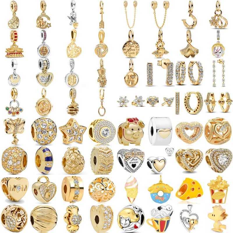 New European 925 Sterling Silver Plated Gold Color Safety DIY Bead Fit Original Charms Bracelet For Women Jewelry Accessories XJ250607