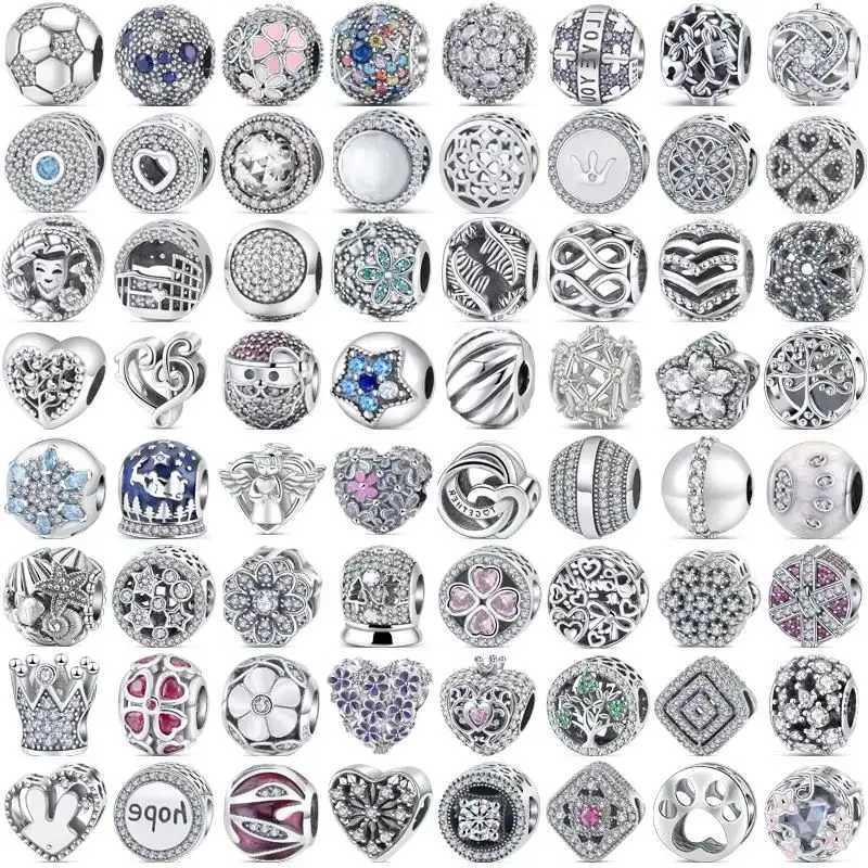 Hot New 925 Sterling Silver Heart Flower Rabbit Dog Starfish Crown Fine Beads Fit Original Pantaro Charms Bracelet Women Jewelry XJ250607