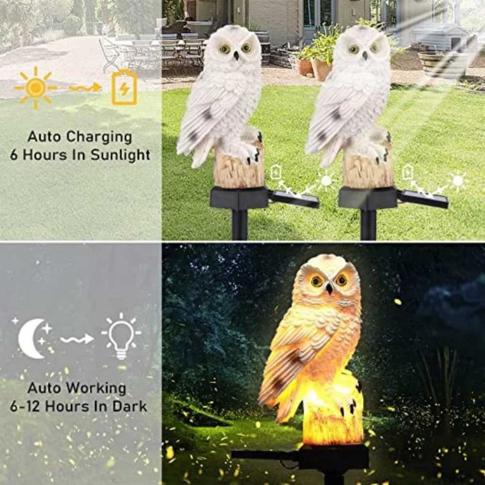 Solar owl resin light Animal resin light Garden lawn light garden decorative light landscape nightlight Simulation decoration XJ250606