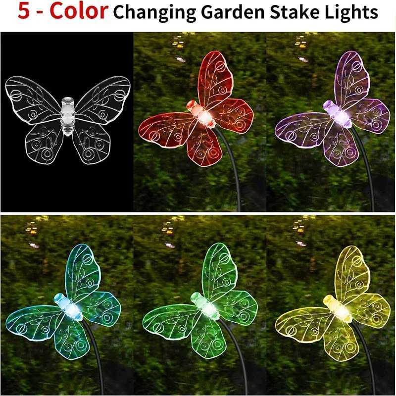 Solar Butterfly Light LED Bahe I 2 Modlu D Mekan Su Geirmez Peyzaj I Bahe im Dekorasyonu XJ250606
