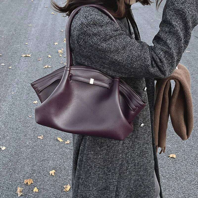 CGCBAG Brand Designer Shoulder Vintage Women Tote Bag Simple Commuting High Quality PU Leather Ladies Handbags